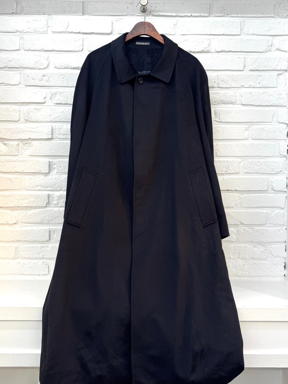 입생로랑 네이비 모 롱코트 상품이미지3