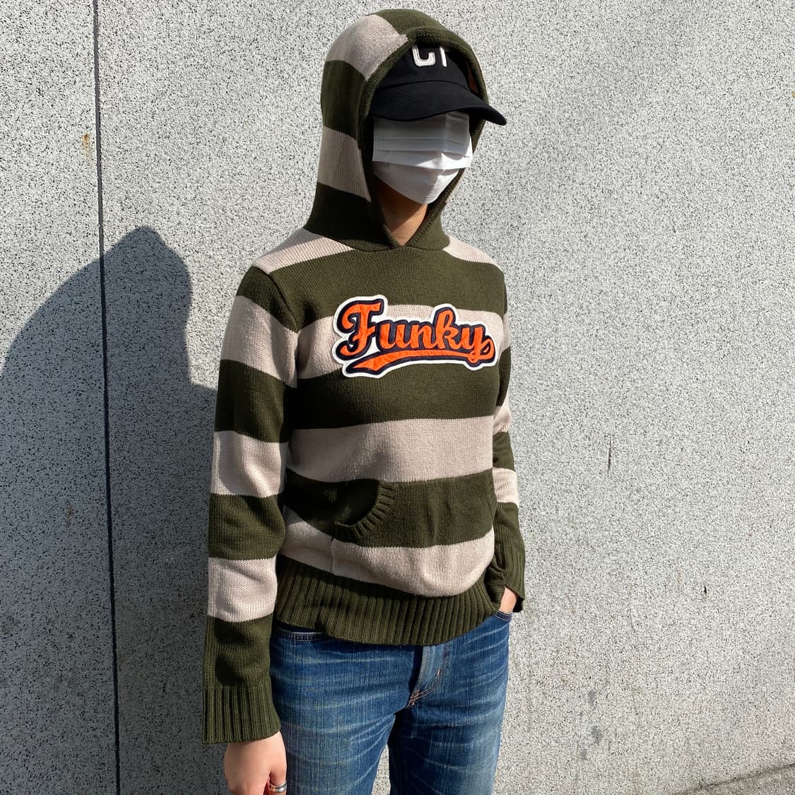 🧶 'Funky' 스트라이프 후드 니트 상품이미지1