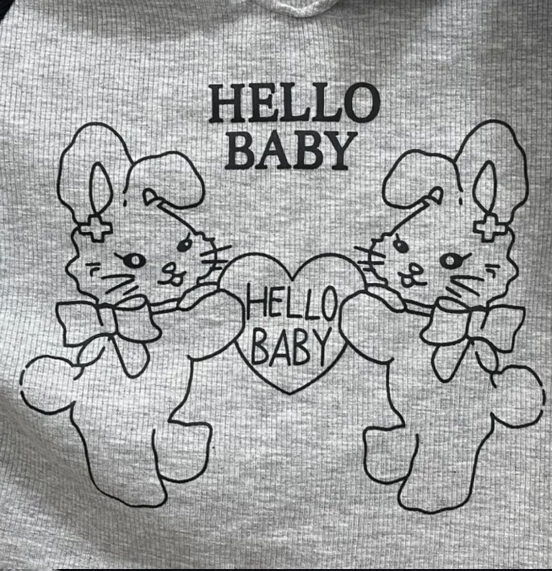 y2k 키치 유니크 힙한 크롭 토끼 긴팔티 상품이미지3