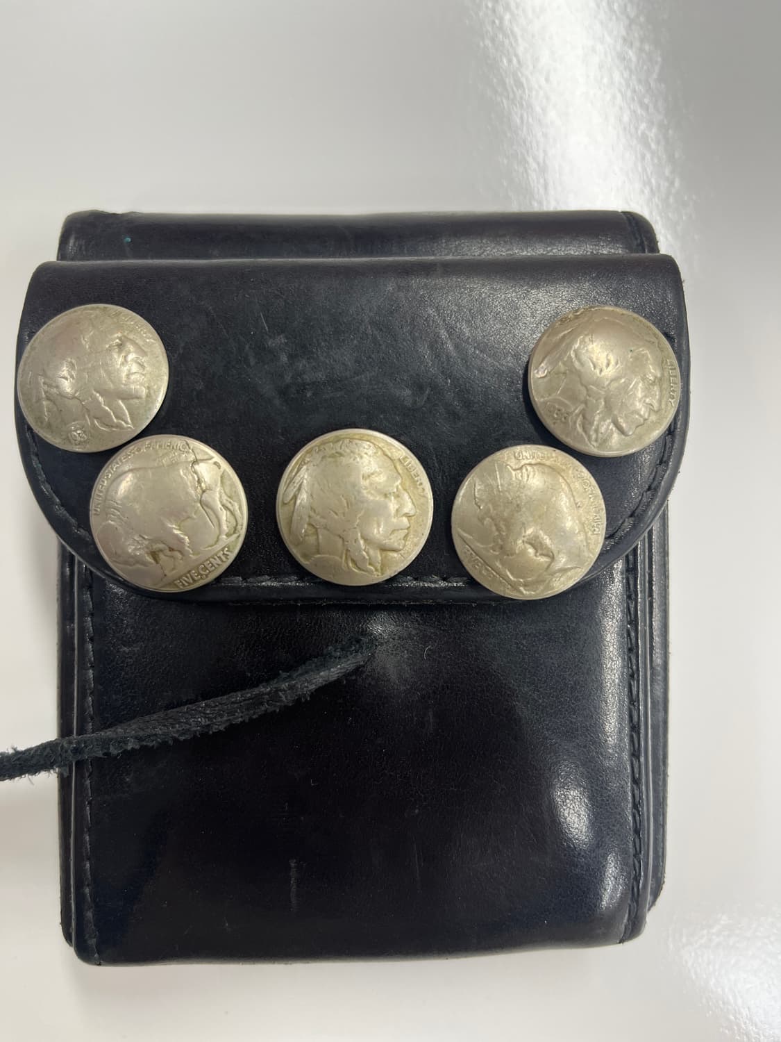 고로스 블랙 새들레더 5콘초 반지갑 상품이미지1