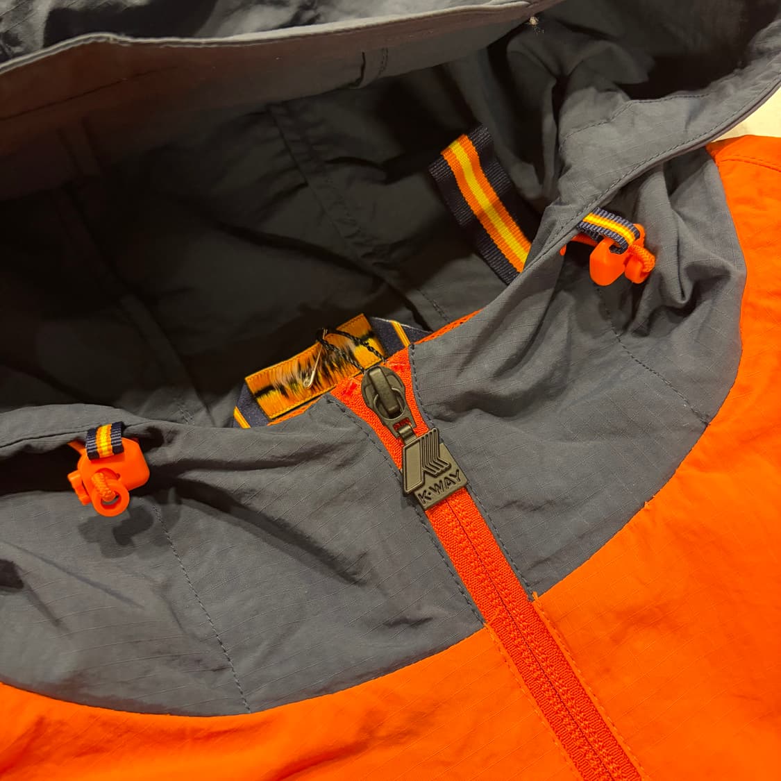 [L] 까웨 케이웨이 오렌지/네이비 아노락 후드 자켓 D539 상품이미지5