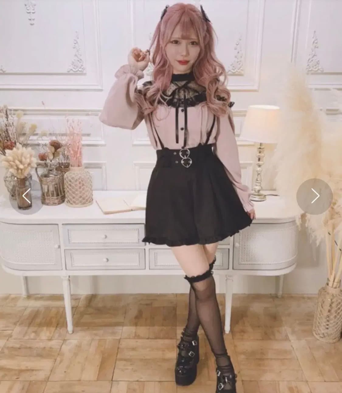 Ma*rs 하트 버클 프릴 팬츠 지뢰계 서브컬쳐 상품이미지2