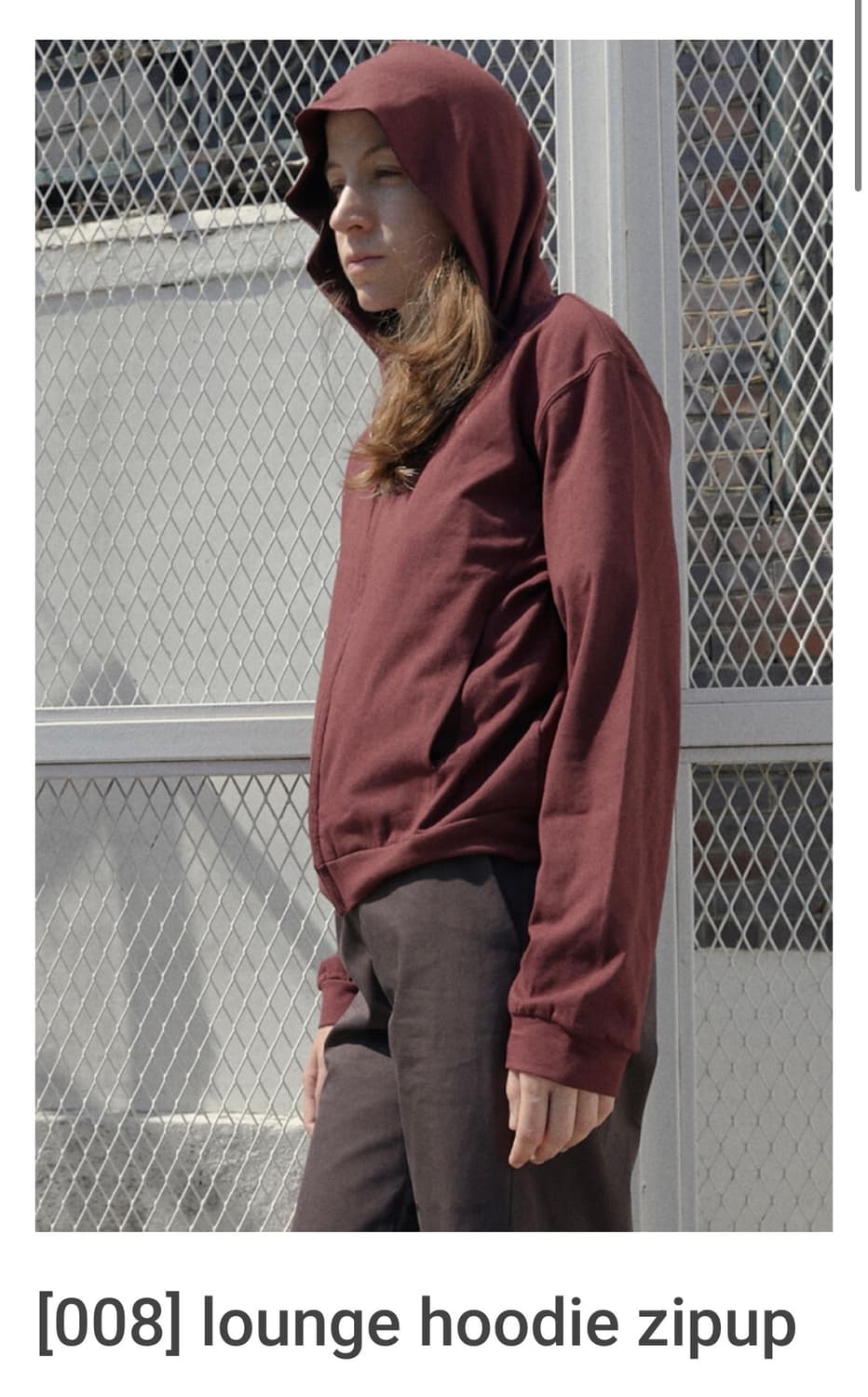 머듈 버건디 후드집업 4사이즈 상품이미지1