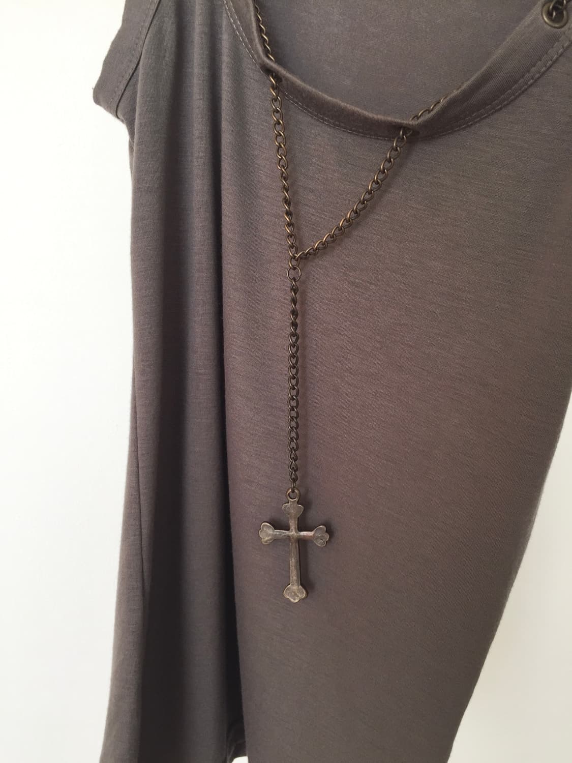 00s Cross necklace layered Sleeveless 상품이미지4