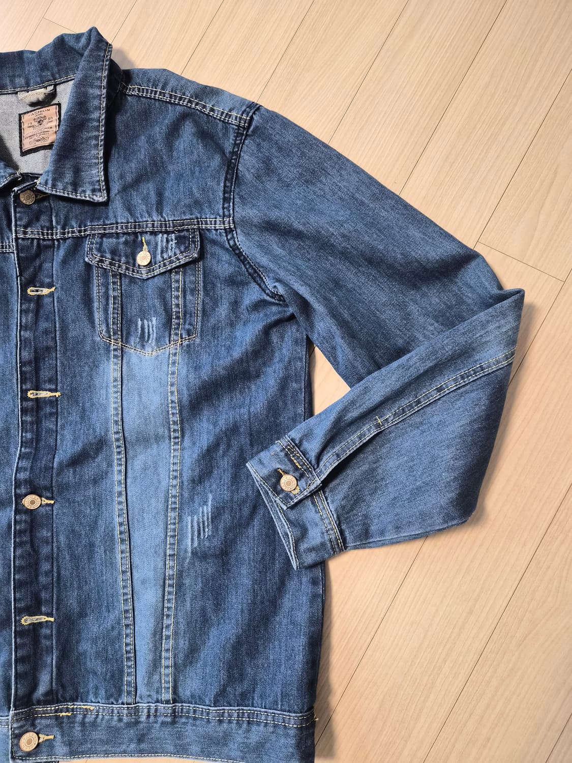 빈티지 워싱 데님 자켓 (가슴 60/총장 72) 상품이미지3