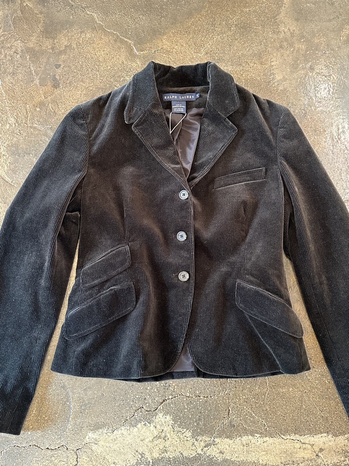 00s 폴로 랄프 로렌 우먼즈 블랙 코듀로이 블레이저 자켓 M 상품이미지3