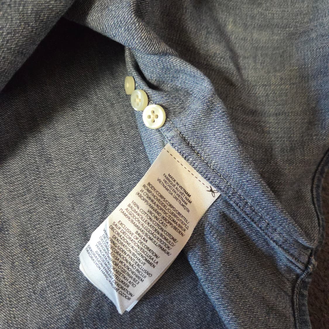 폴로 클래식핏 샴브레이 데님 셔츠 M 상품이미지7