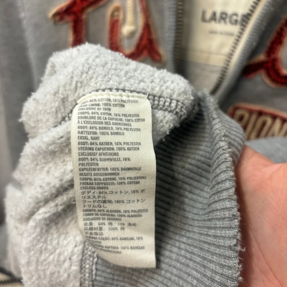 아베크롬비 y2k 빈티지 그레이 데미지 디테일 후드집업 L 상품이미지7