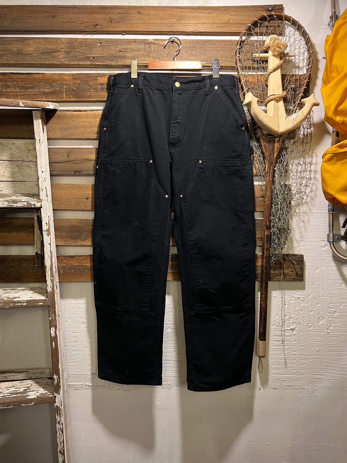 [36]칼하트 Made in USA 빈티지 데미지드 블랙 더블니 워크팬츠 상품이미지1