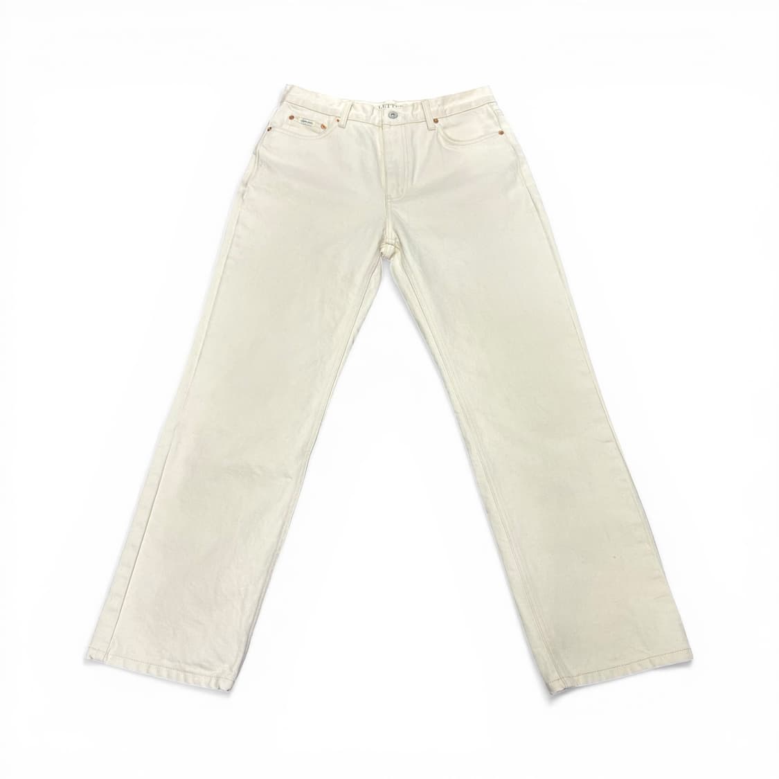 M 샵레터 LETTER 아이보리 세미와이드 데님팬츠 상품이미지1