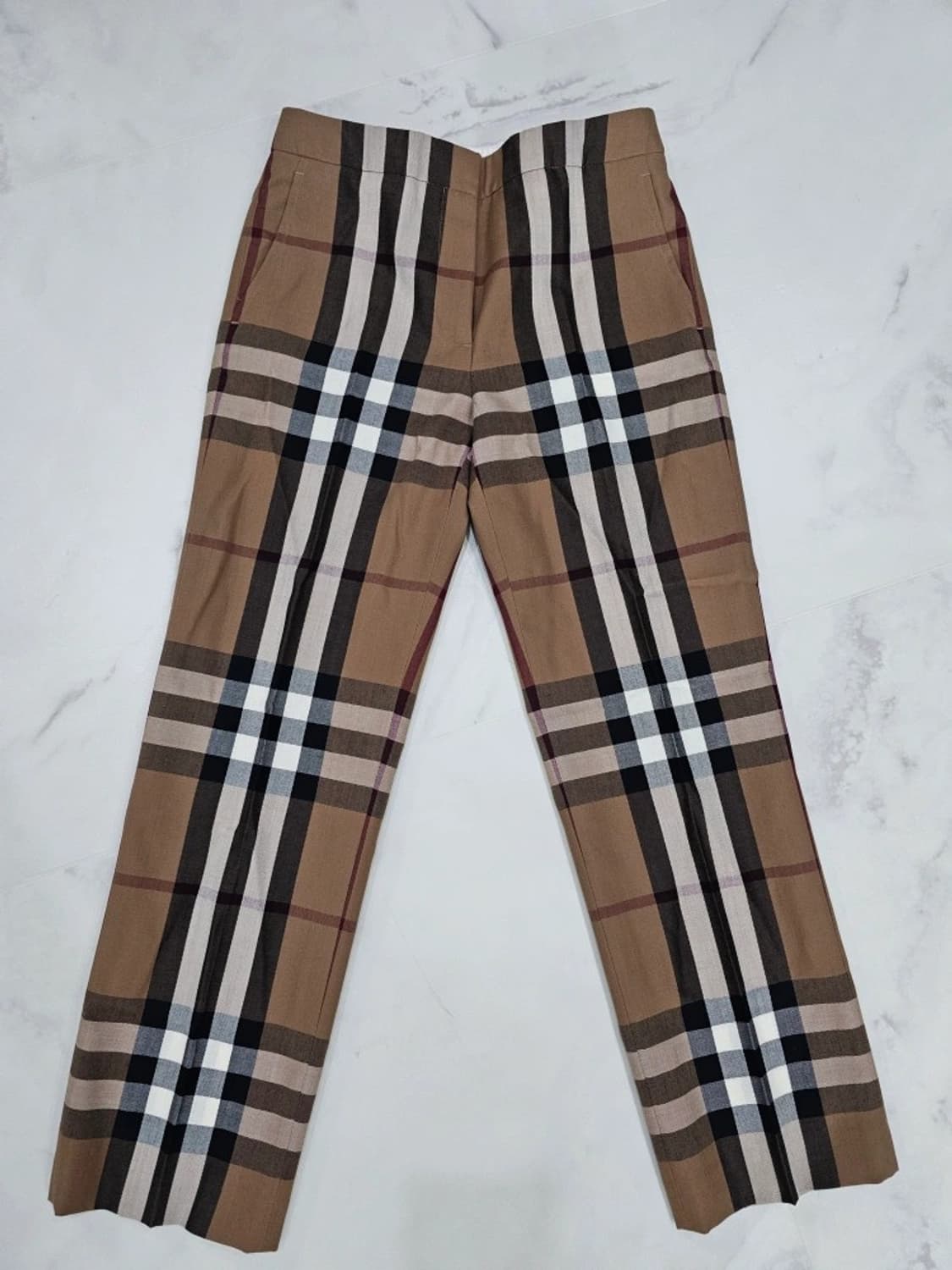 정품 Burberry 버버리 체크 울 팬츠 여성 34 상품이미지2