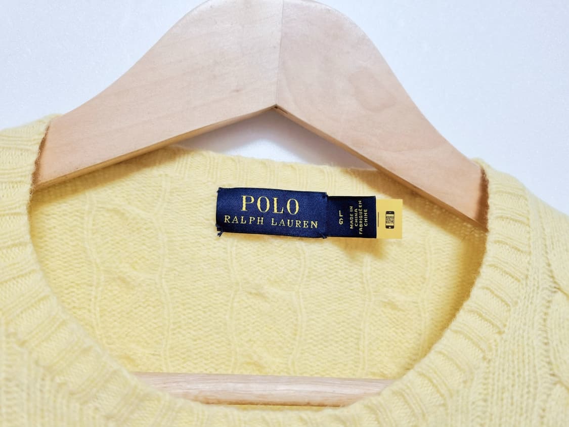 여성 폴로 QR인증 캐시미어 울 케이블 꽈배기 긴팔 니트 스웨터 상품이미지4