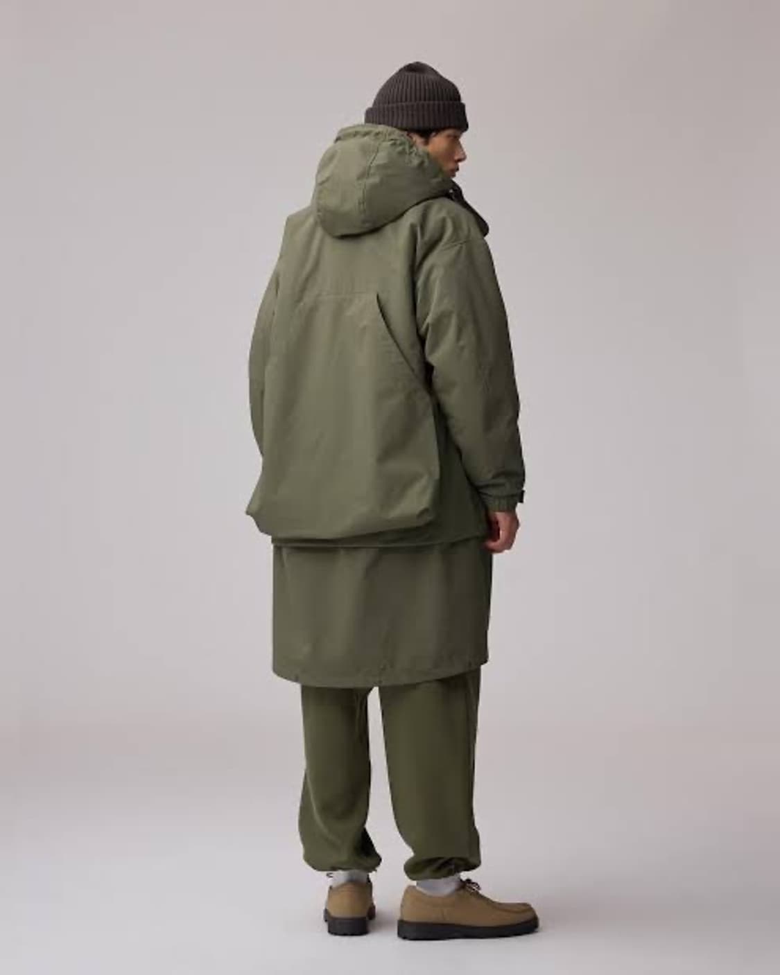 새상품) GU x 엔가 쉘 파카 M 올리브 상품이미지2