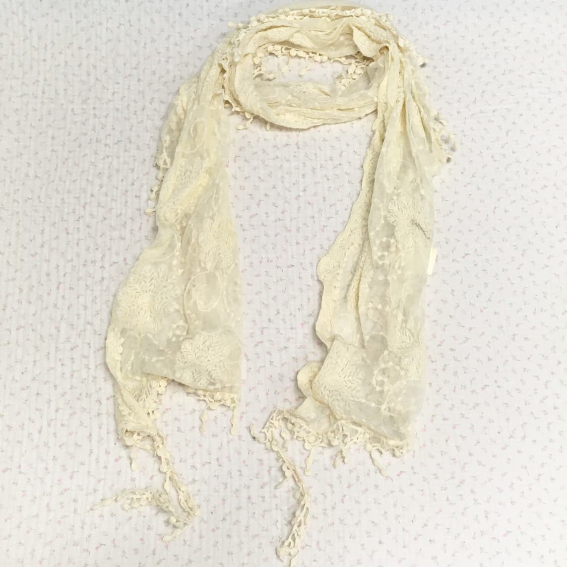 JPN/ 레이스스카프 아이보리스카프 모리걸스카프 모리룩스카프 상품이미지7