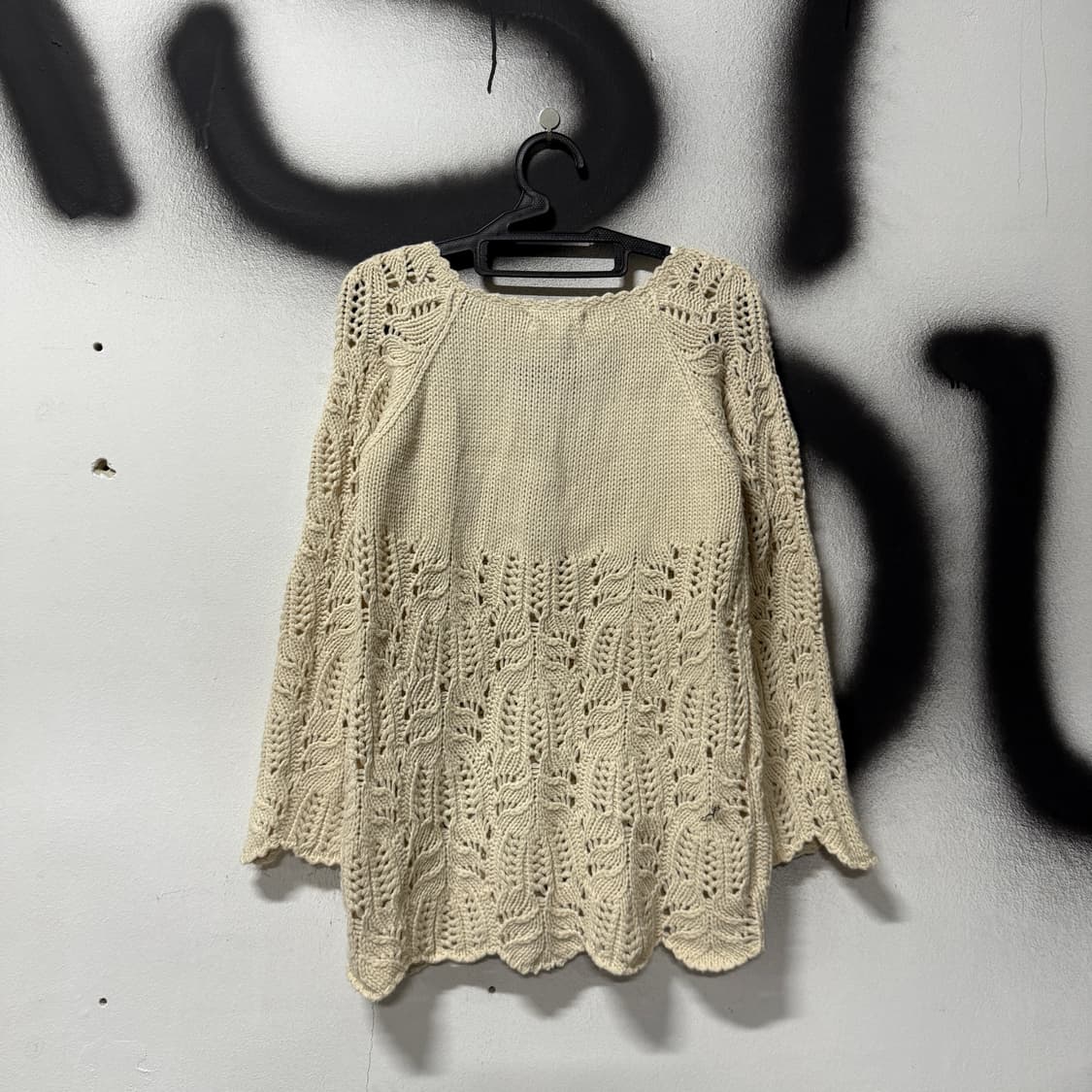 VTG 빈티지 모리 아이보리 펀칭 꽈배기 니트 상품이미지2