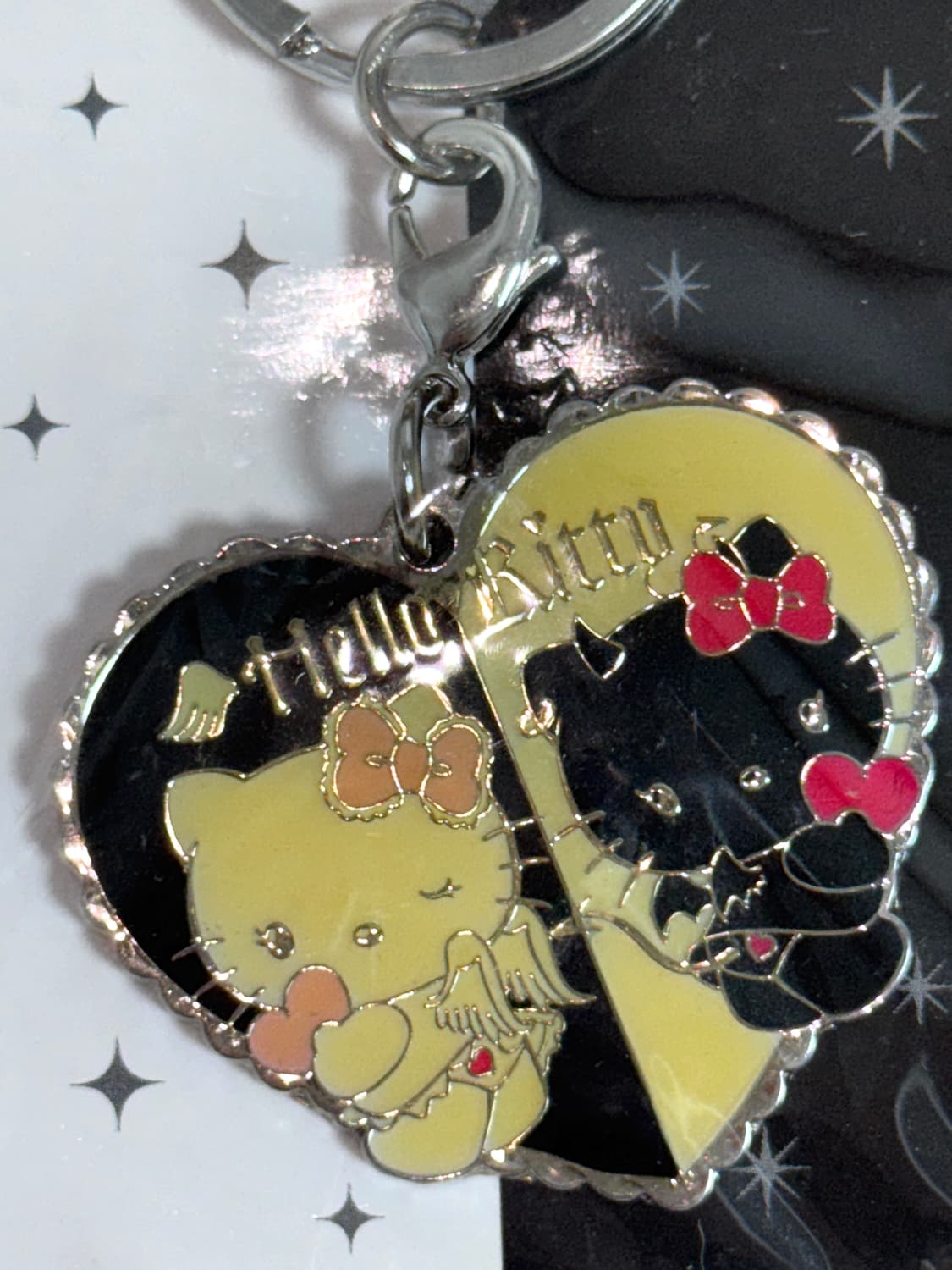 빈티지) 고전 키티 스트랩 천사&악마 하트 키링 상품이미지3