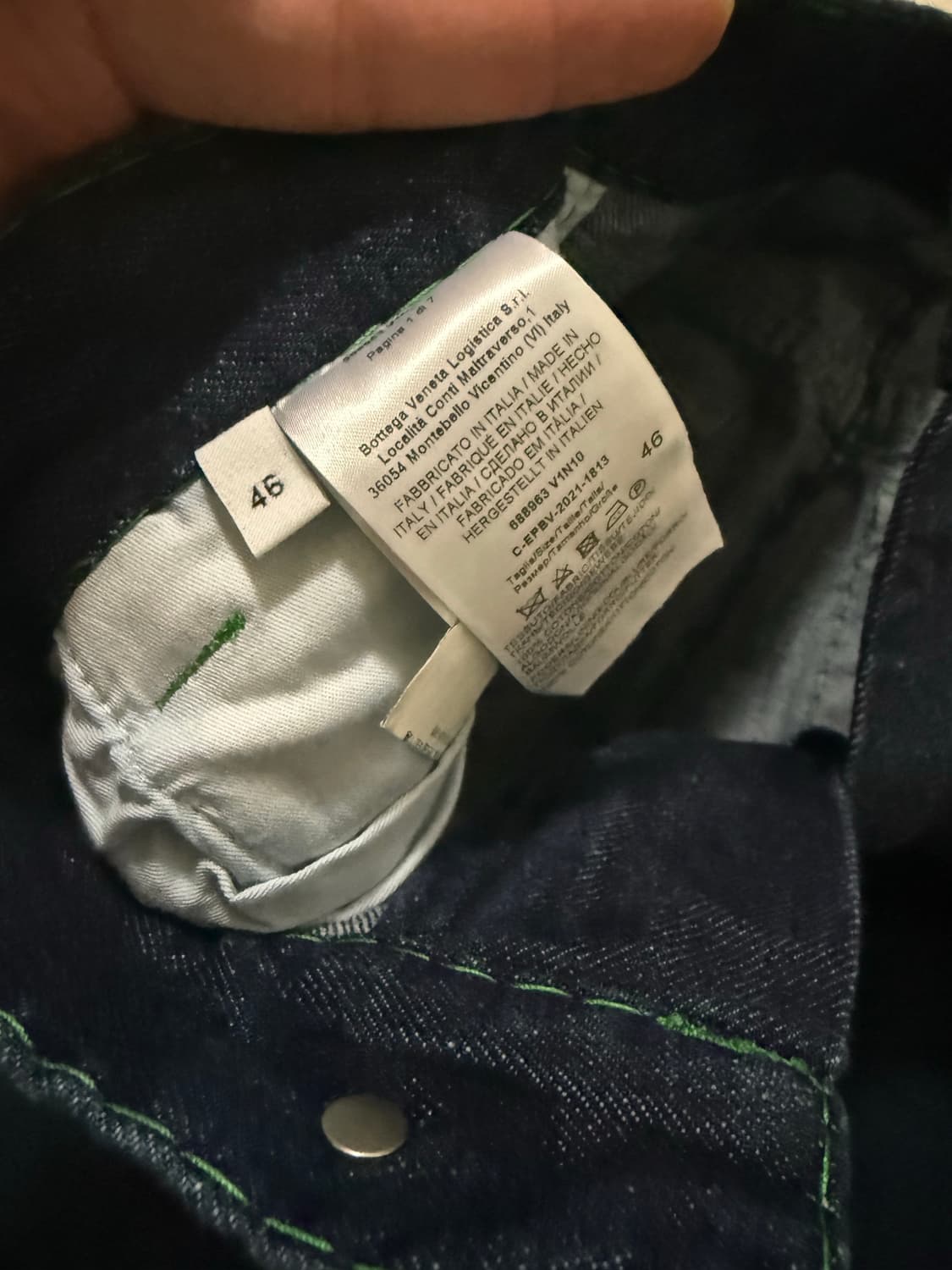 (46) 28~30 사이즈 보테가 베네타 그린 스티치 데님 상품이미지2