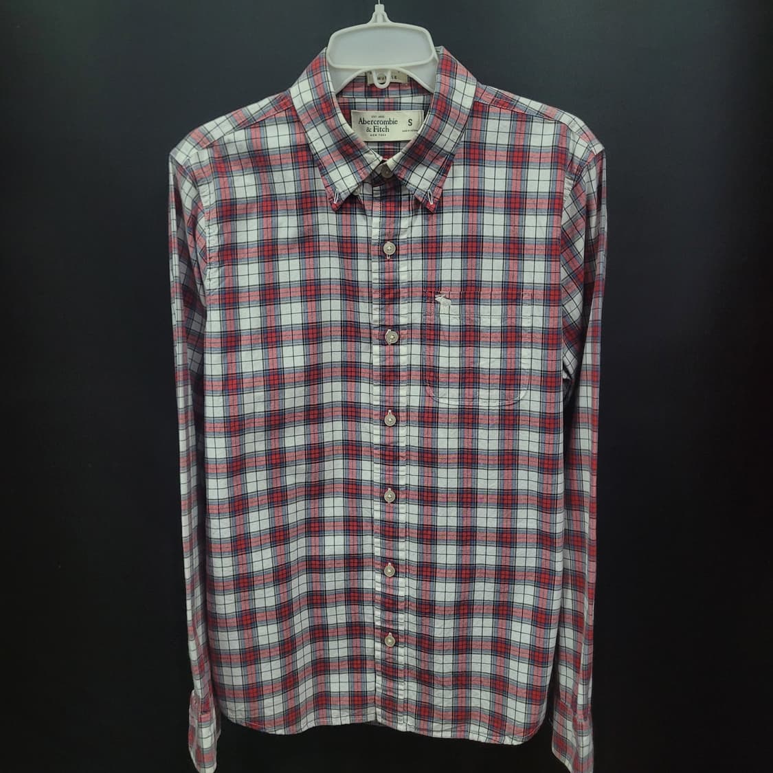 Abercrombie 아베크롬비 체크 자수로고 셔츠  상품이미지1