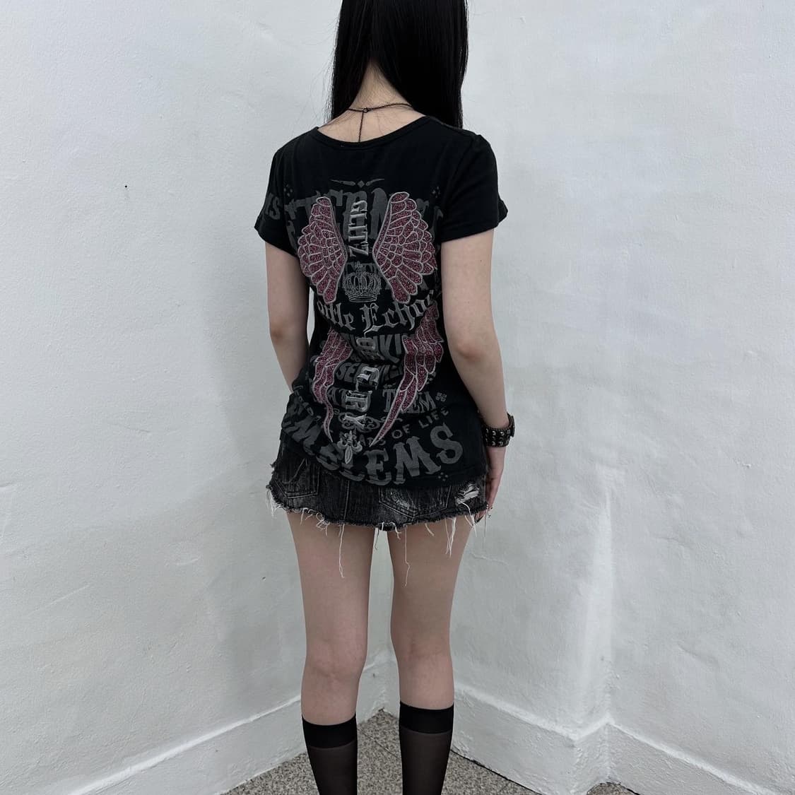  Glitz back wing print short 상품이미지4