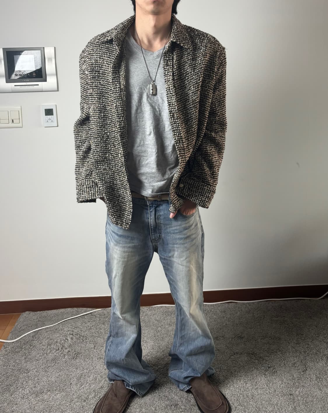 크러쉬어게인 Crushagain 트위드 셔츠 M 상품이미지1