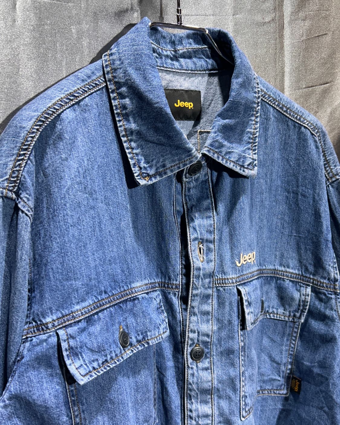 XL 지프(Jeep) 클래식 워싱 중청 데님 워크 셔츠 상품이미지5