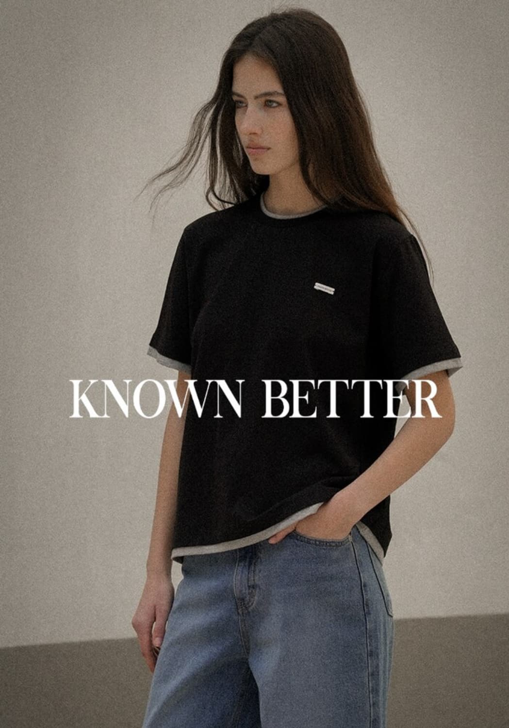 [새상품]노운베러 knownbetter 레이어드 블랙 티셔츠 상품이미지1