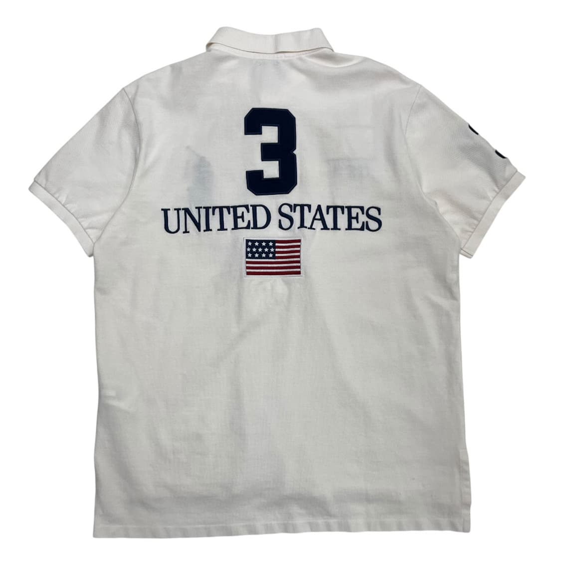 폴로 랄프로렌 빅포니 성조기 화이트 카라 반팔 XL 상품이미지4