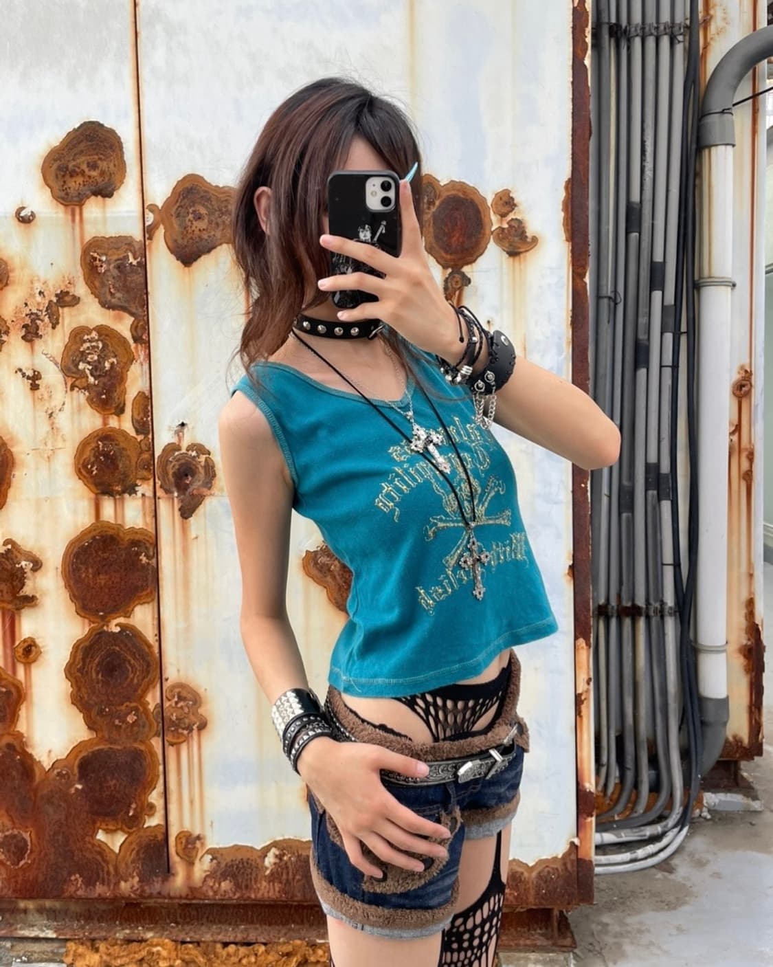 🎸스컬 프린팅 슬리브리스🎸 상품이미지3