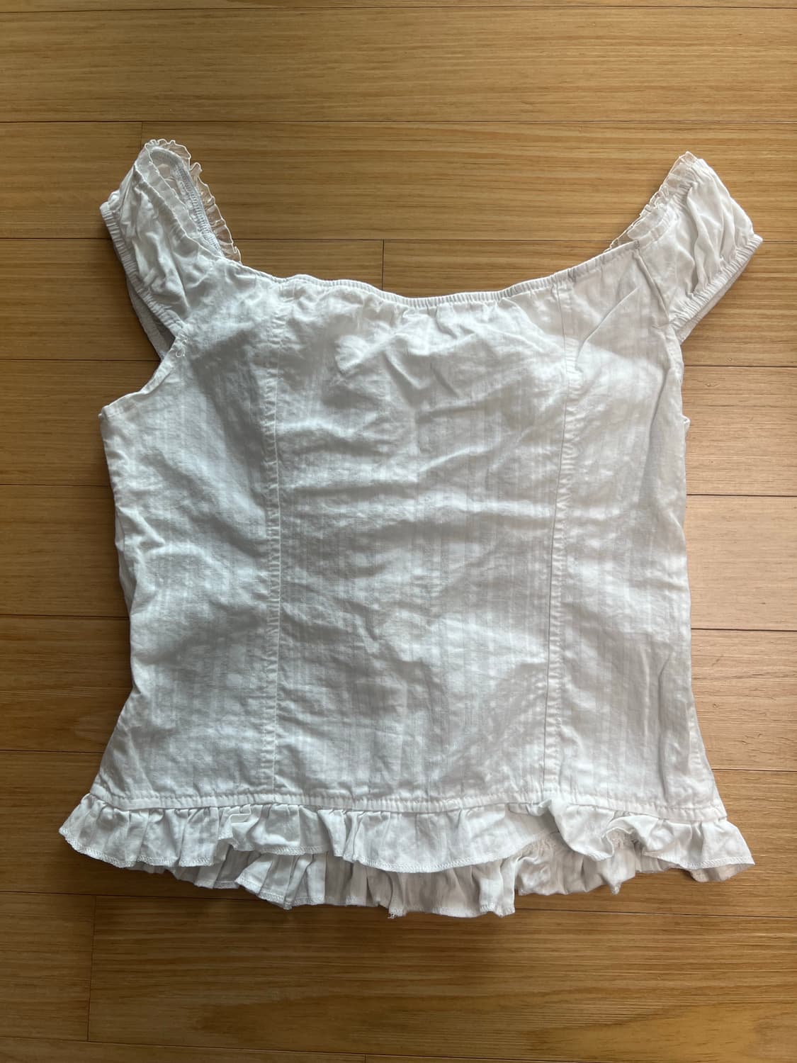 애니원모어 넬리 오픈 레이스 프릴 나시 블라우스 상품이미지10