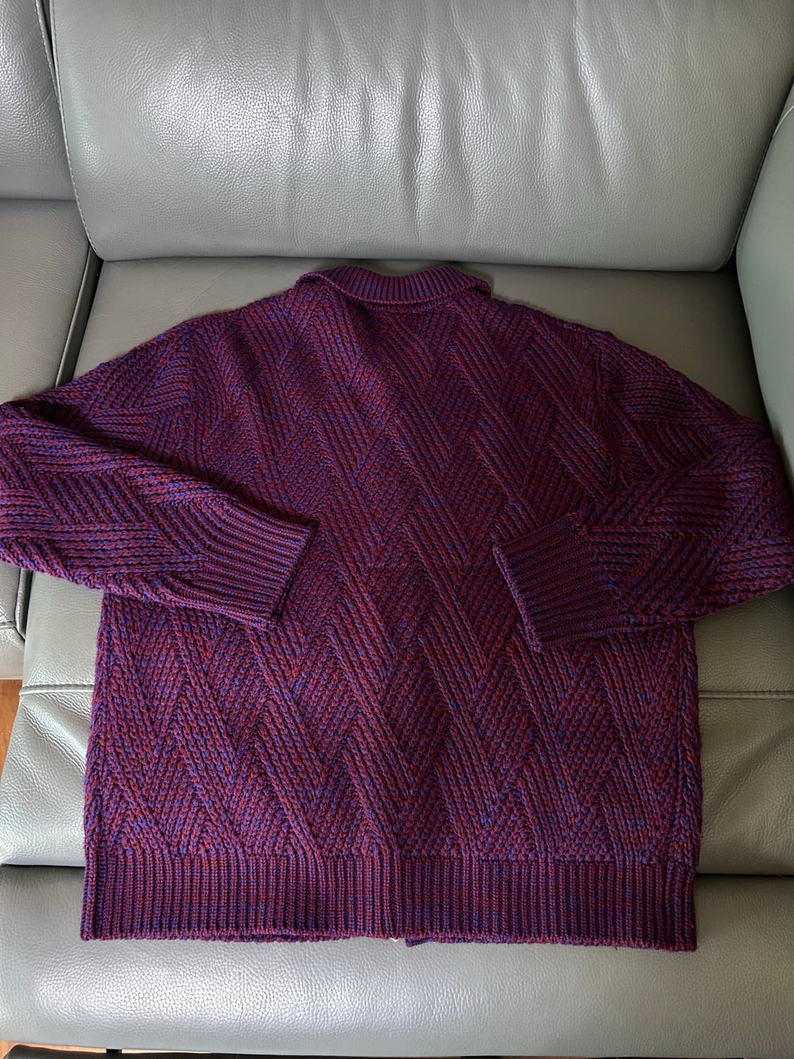 애프터프레이 인타르시아 니트 집업 상품이미지3