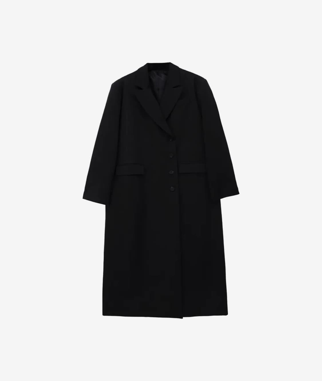 트리밍버드 Peaked Lapel Maxi Coat [ Black ] 상품이미지2