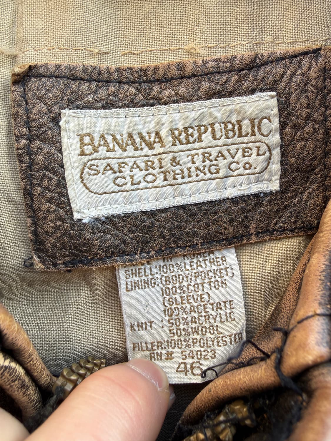 80s 바나나 리퍼블릭 레더 봄버자켓 46(2XL) 상품이미지10