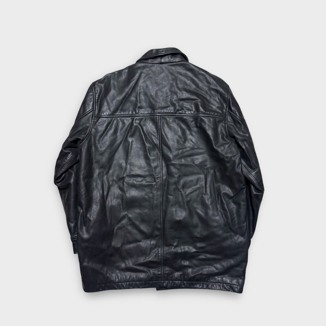 90s 올드갭 카코트 블랙 레더 코트 M  상품이미지3
