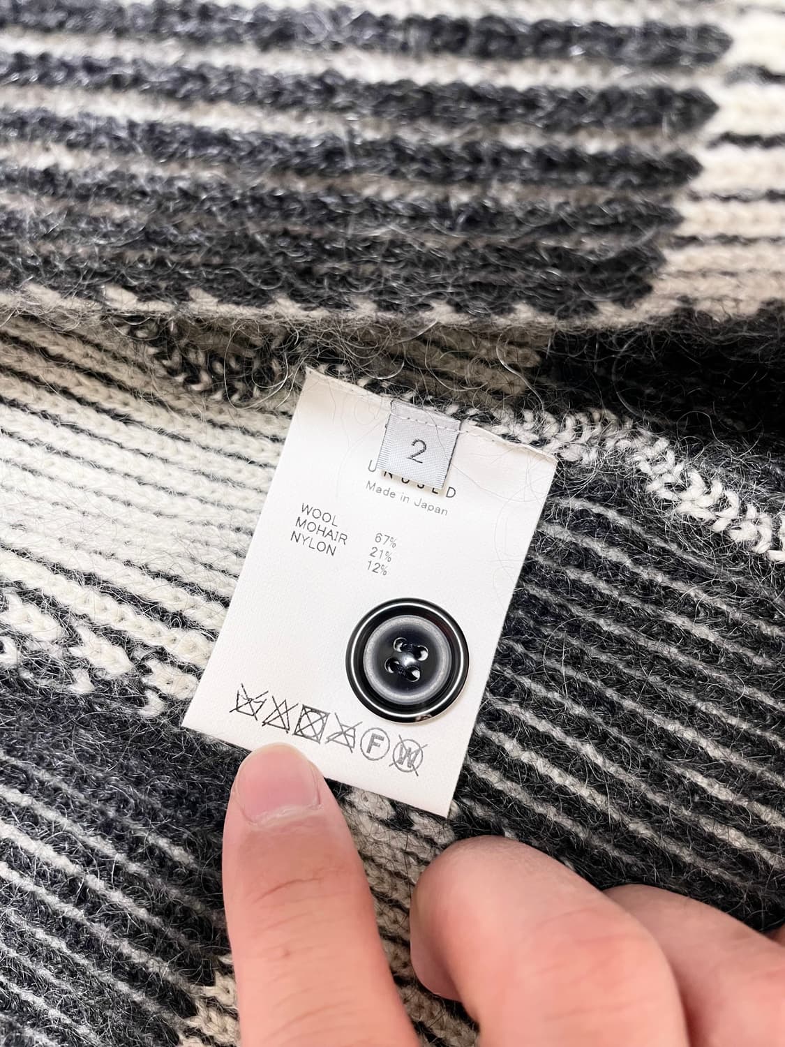 언유즈드 알파카 체커 플래그 가디건 상품이미지6