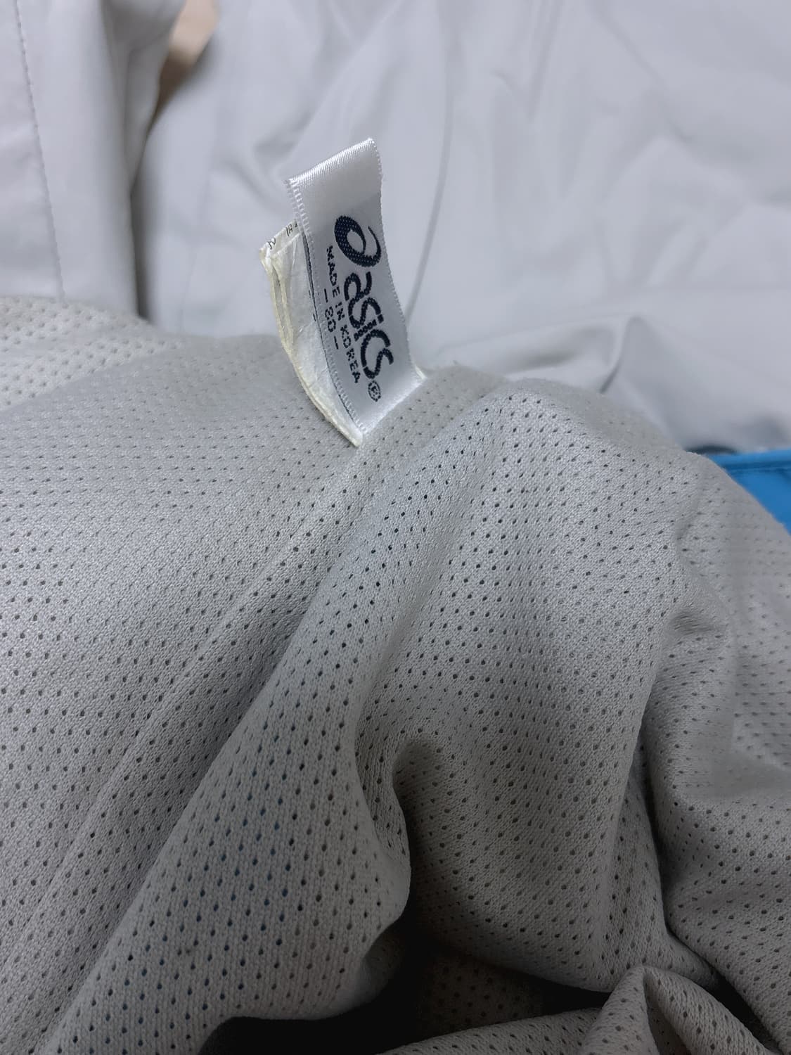 아식스 회색&하늘 츄리닝 바지 츄바 상품이미지5