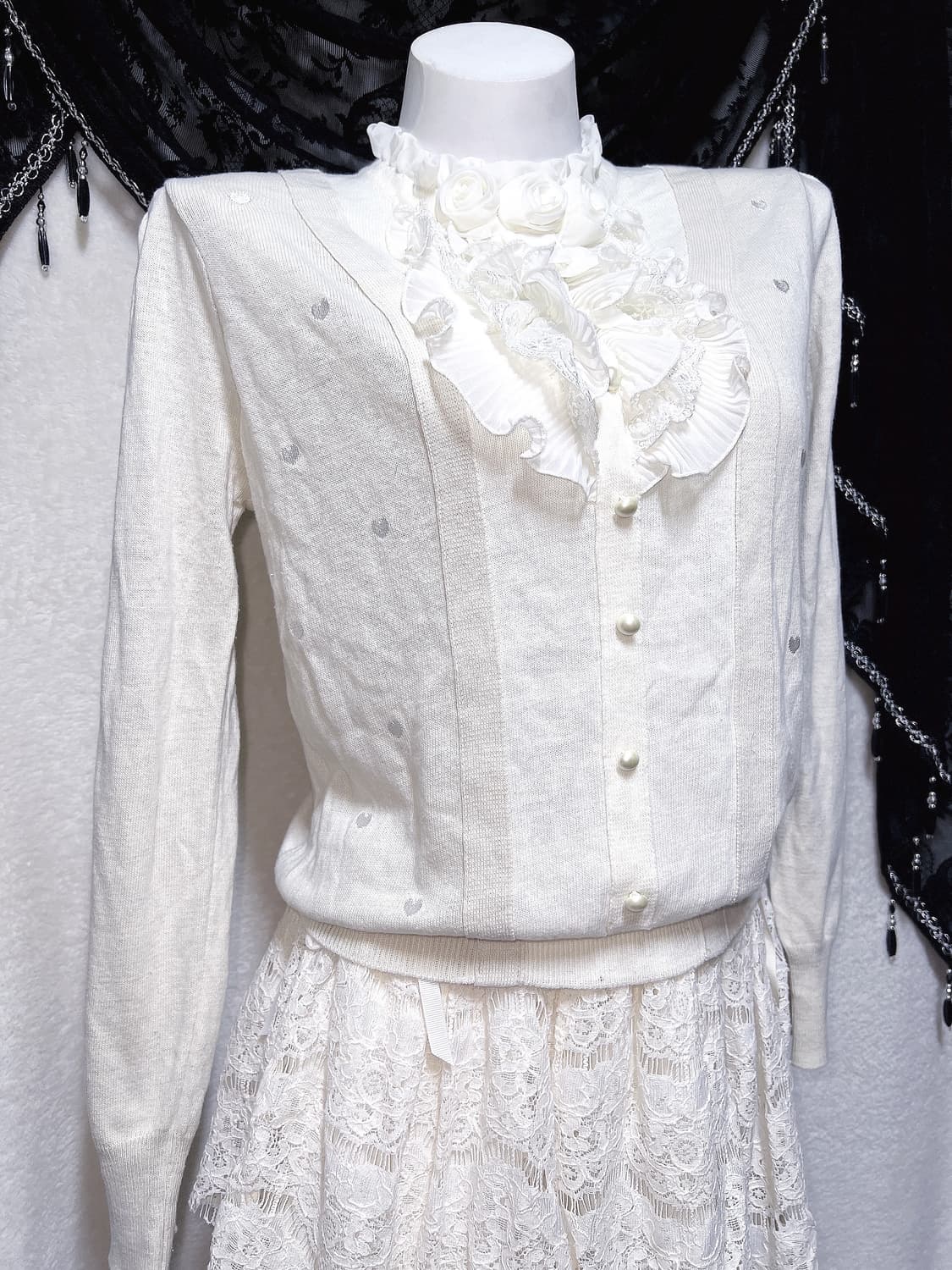 로맨틱갸루 달천 글리터 자켓 프릴레이스 로걀탑 리즈리사 스커트 코디세트 상품이미지9