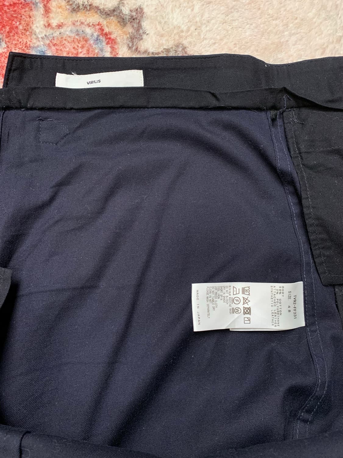 토가 웨스턴 버클 전면 버튼 네이비 팬츠 상품이미지6