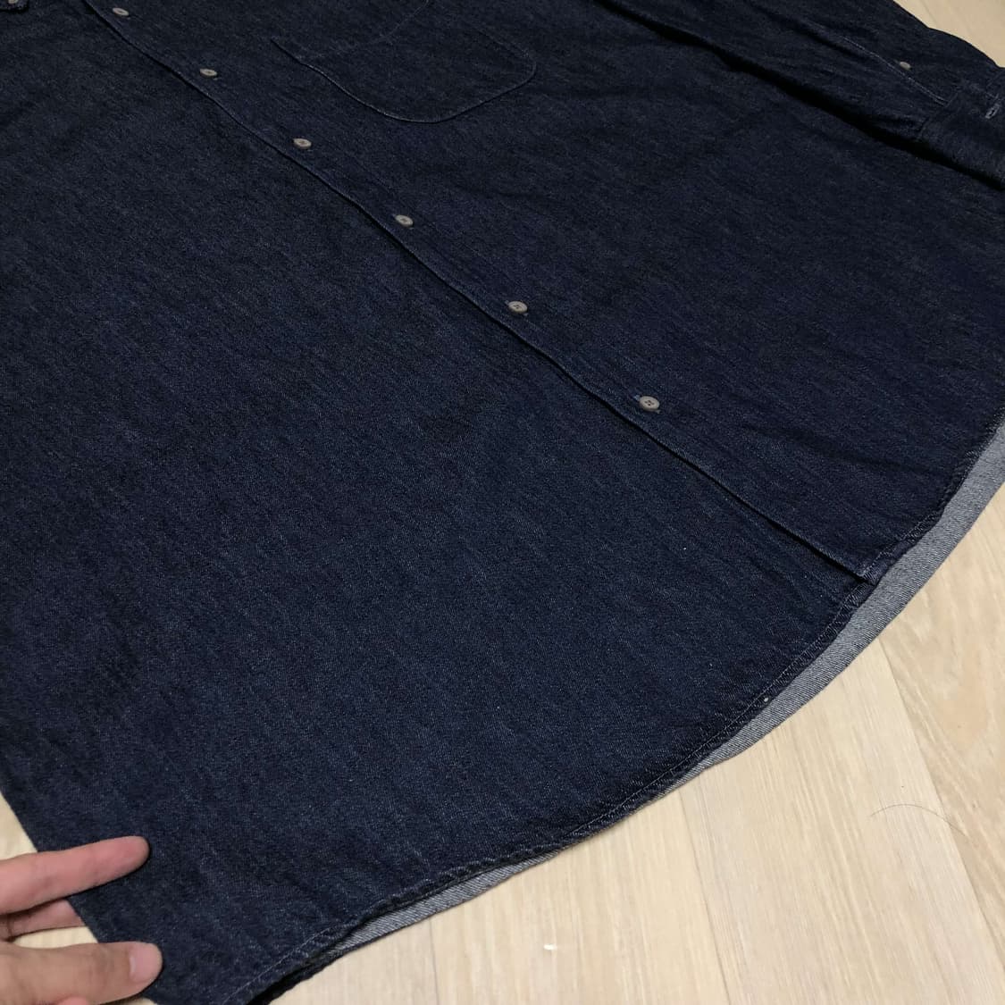 (4XL) 유니클로 UNIQLO 원워시드 데님 셔츠 유니클로 데님 셔츠 상품이미지3