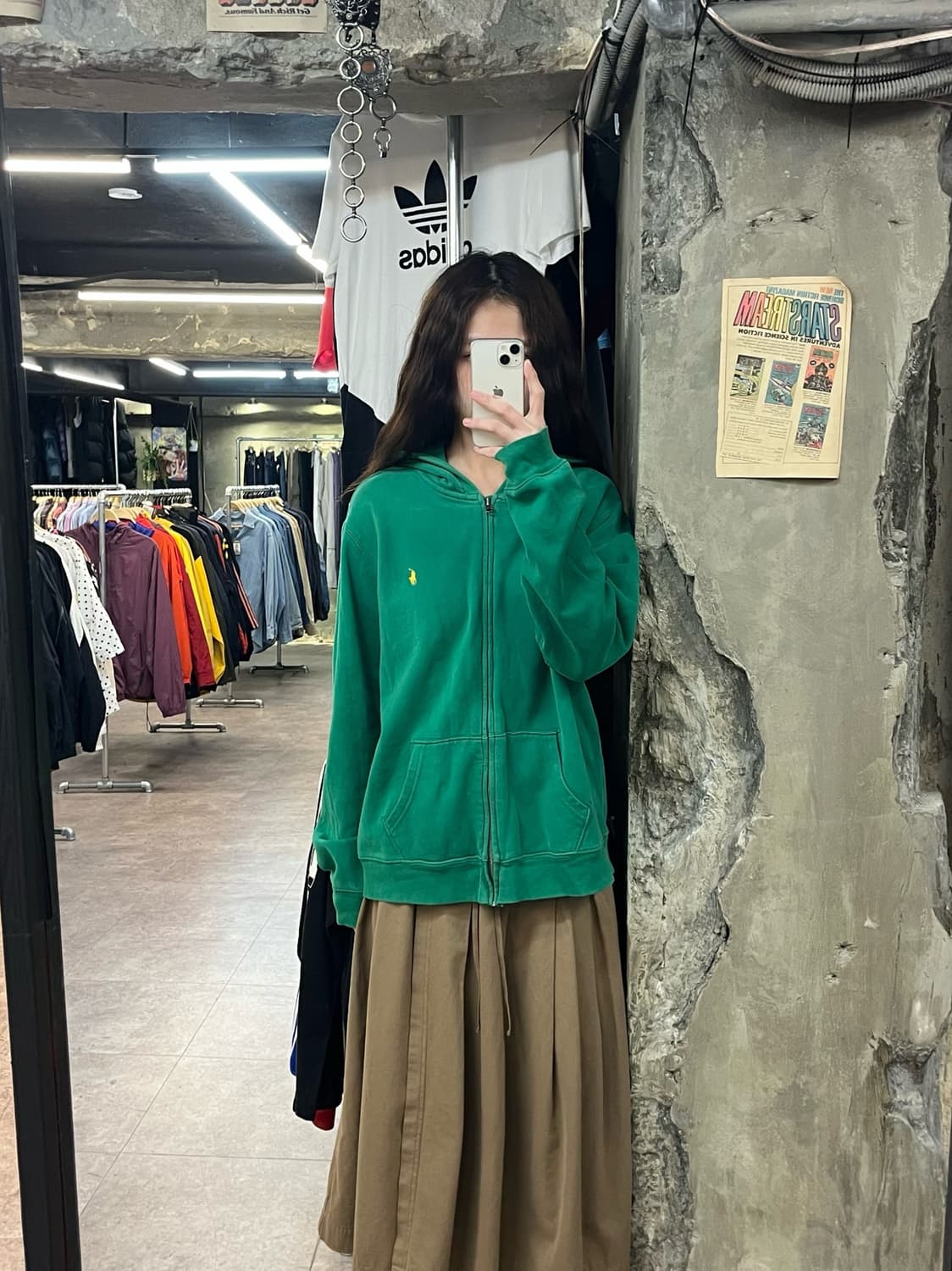 폴로 랄프로렌 기모 후드집업 그린 XL #csz2181 상품이미지2