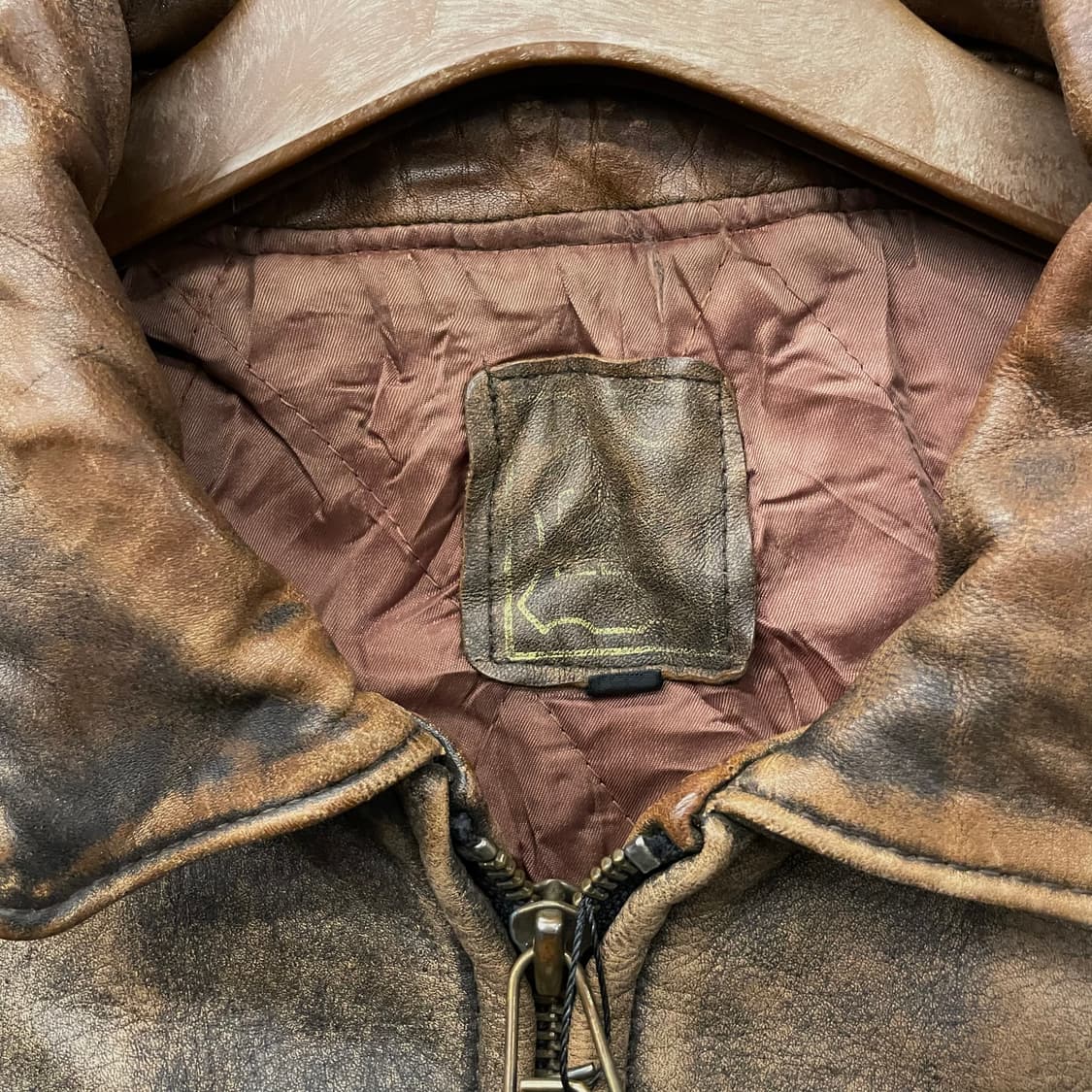 90s USA 빈티지 밀리터리 해군 항공 패치 A2 레더 봄버 자켓 상품이미지8