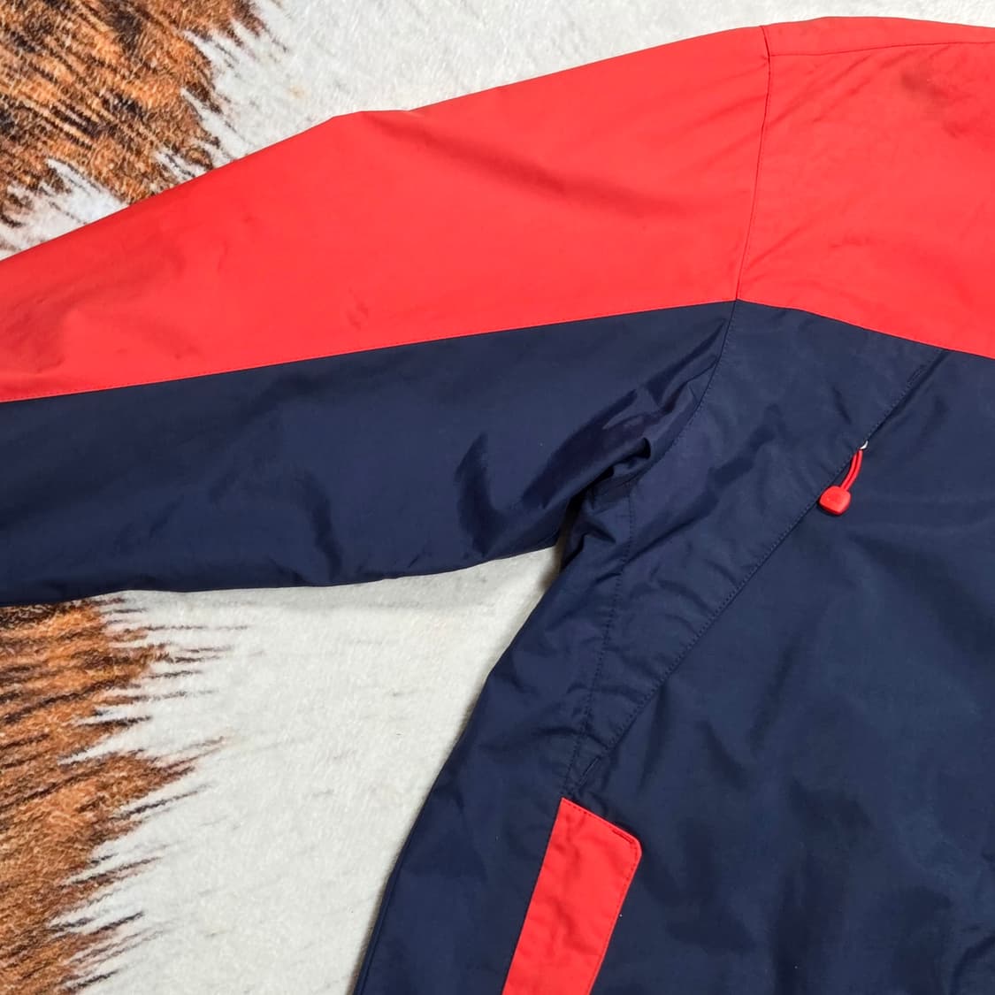 노스페이스 레드 네이비 배색 바람막이 상품이미지4
