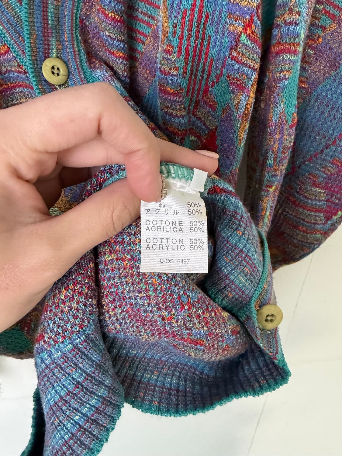 90s MADE IN ITALY 아가일 가디건  상품이미지6