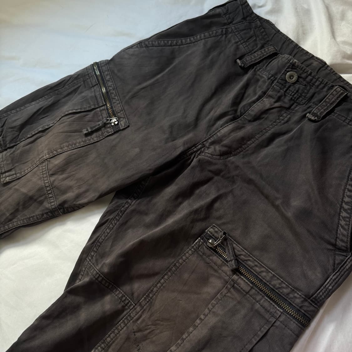 펑크 00's y2k 락시크 갸루 워싱 데미지 포켓 벌룬 카고팬츠 상품이미지2