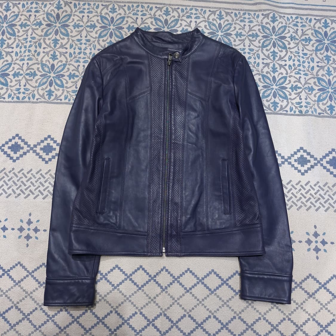 스멕스 스모키블루 넥버튼 양가죽 램스킨 레더자켓 가죽자켓 WOMANS M 상품이미지4