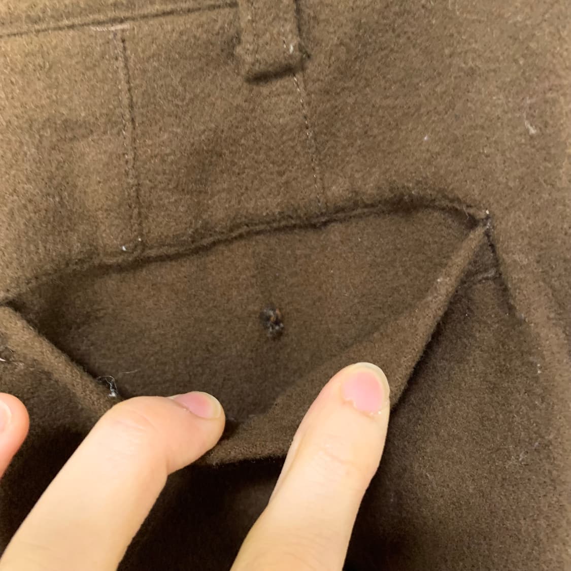 45rpm 일본 빈티지 울 미디 쇼츠 반바지 브라운 26인치 상품이미지5