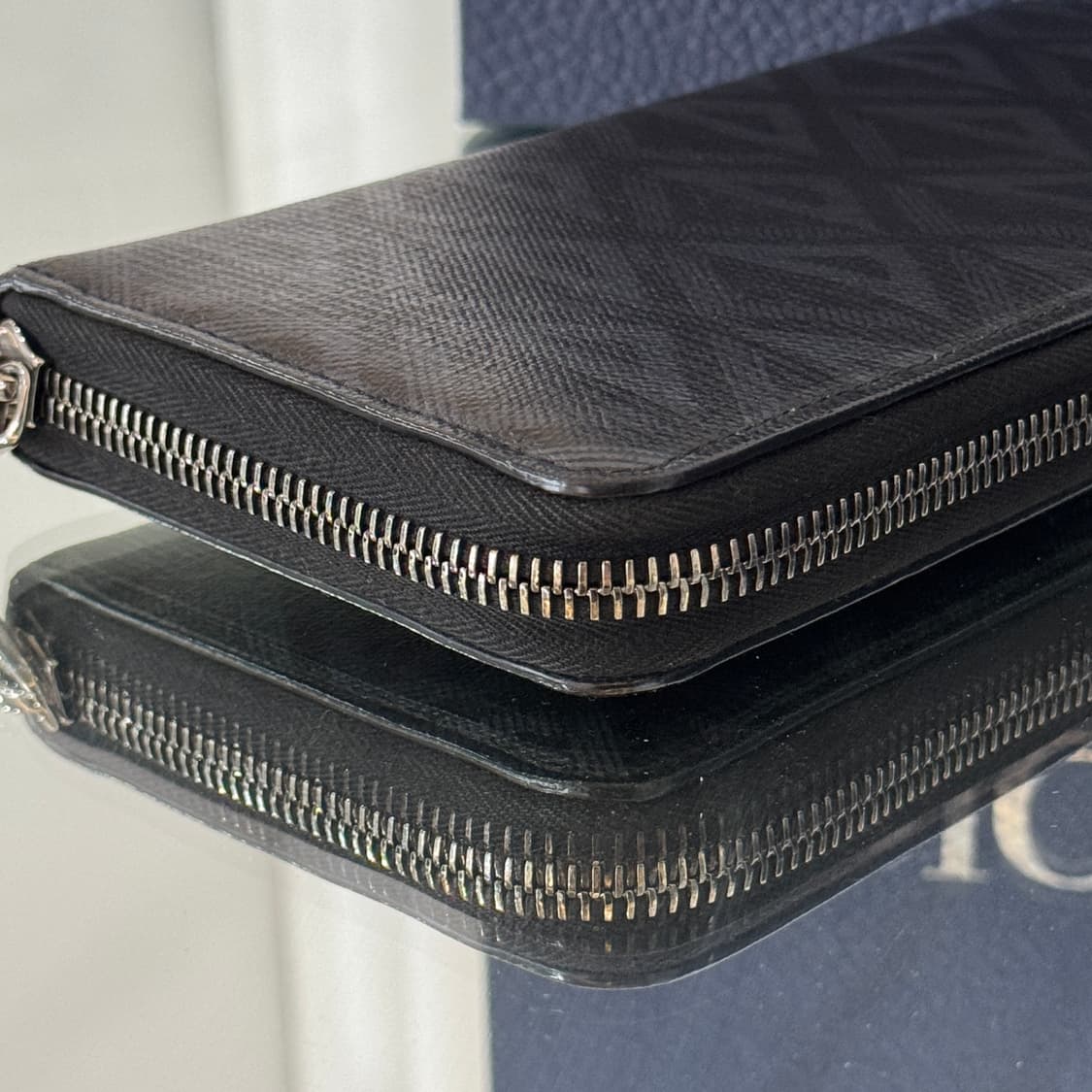 [정품] 디올 CD 다이아몬드 지퍼돌이 장지갑 블랙 상품이미지4