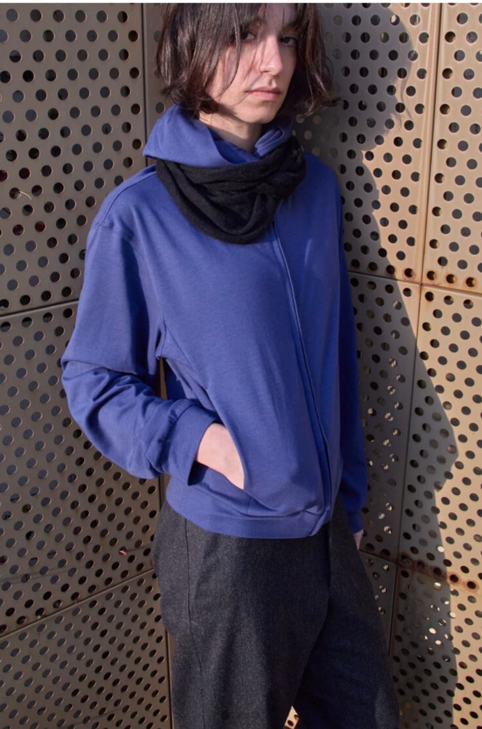 머듈 블루 후드집업 4사이즈 상품이미지1