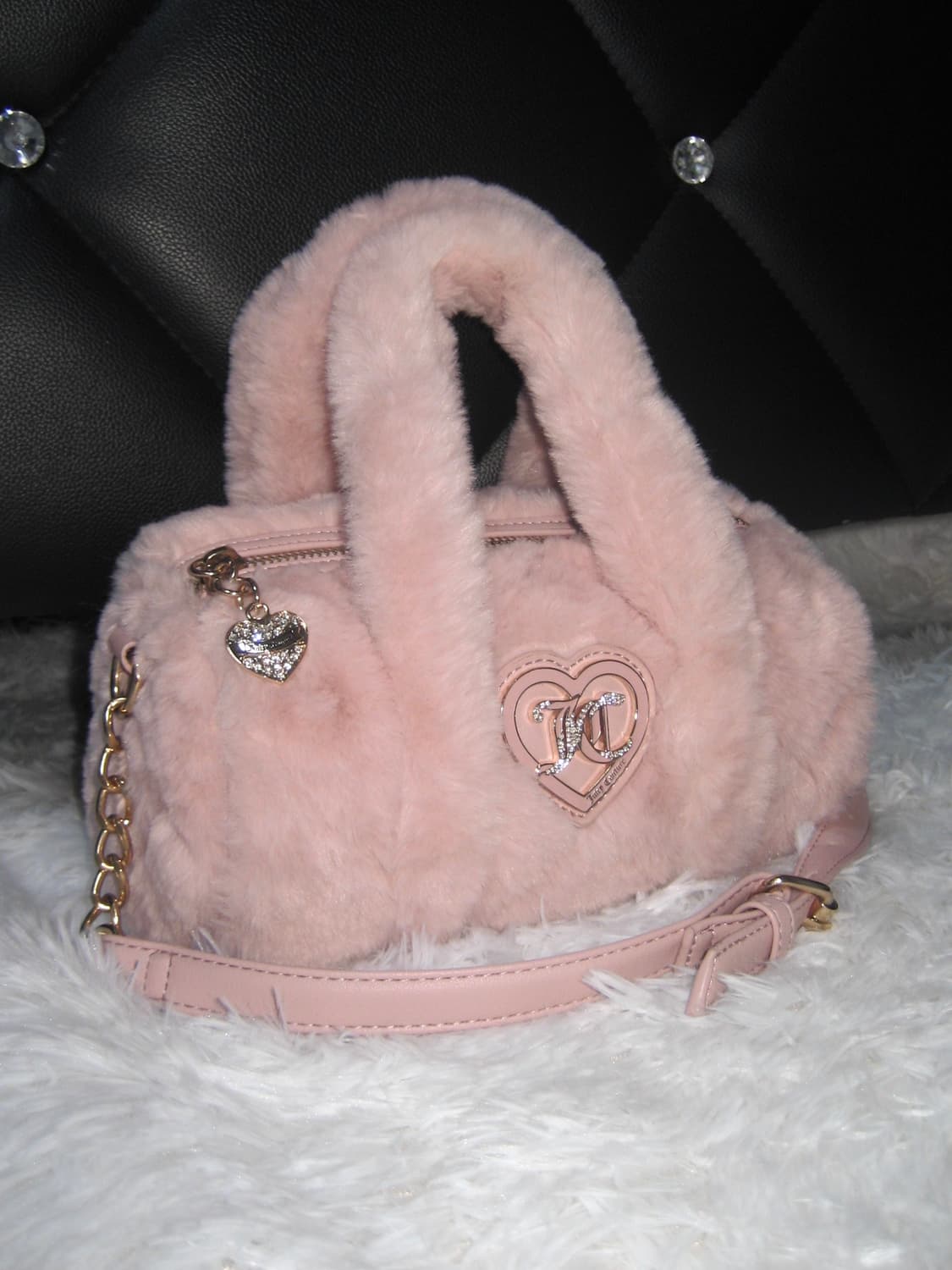 쥬시꾸뛰르 핑크 퍼 크로스백 가방 상품이미지1