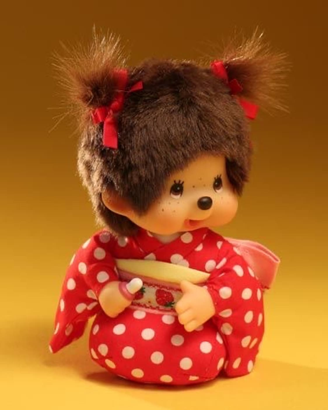 [레어] 도트•딸기 기모노 몬치치 앉은인형 🍓 상품이미지9