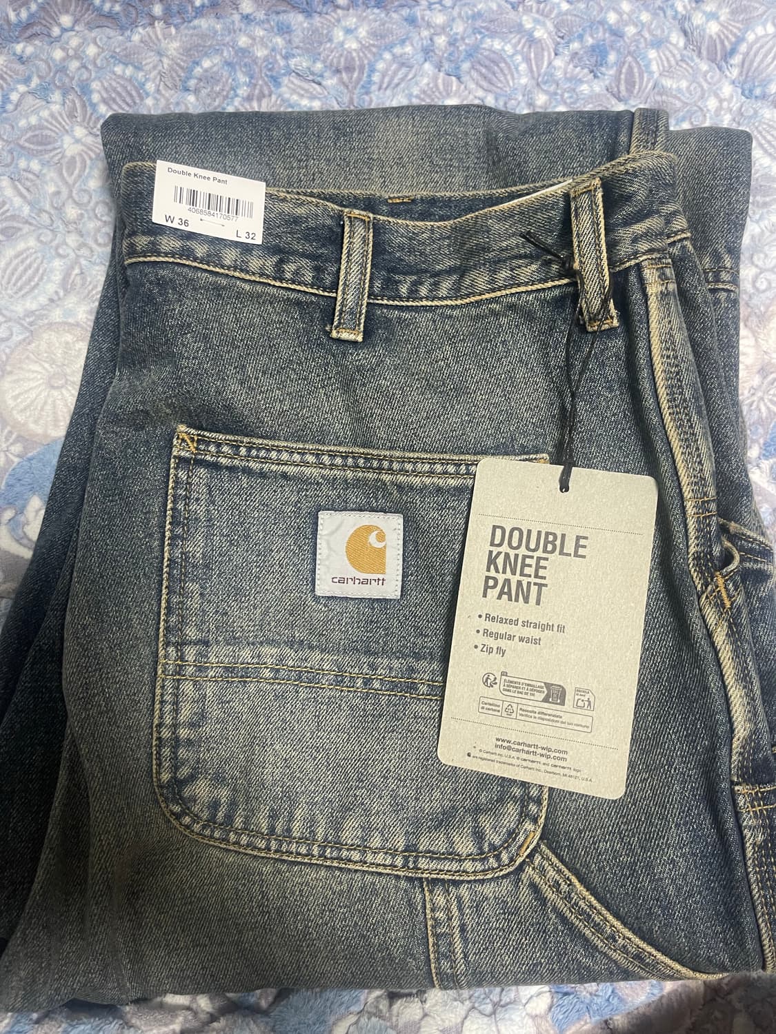 [36] 칼하트 더블 니 스미스 팬츠 원 유즈드 워시 상품이미지2